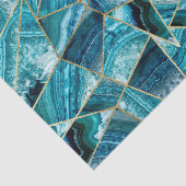 Turquoise Blue Agate Black Gold Geometric Triangle Tissuepapier (Detail)
