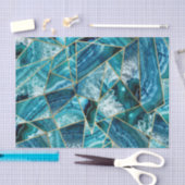 Turquoise Blue Agate Black Gold Geometric Triangle Tissuepapier (Craft)
