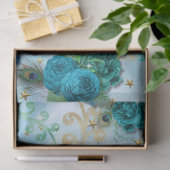 Turquoise Blue Aqua Peacock-debetpapier Tissuepapier (Geschenk)