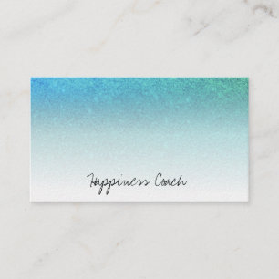 *~* TURQUOISE BLUE AQUA White Gradient Glitter Visitekaartje