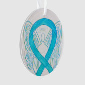 Turquoise Blue Awareness Ruban Angel Ornements (devant)