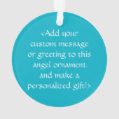 Turquoise Blue Awareness Ruban Angel Ornements (dos)