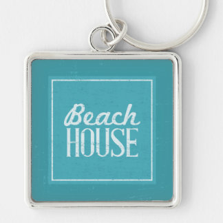 Turquoise Blue Beach House Sleutelhanger