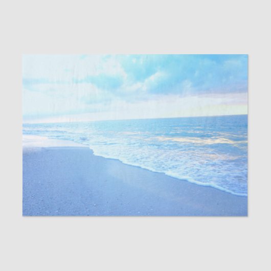 Turquoise Blue Beach Sunset Tissue Paper Tissuepapier (Voorkant)
