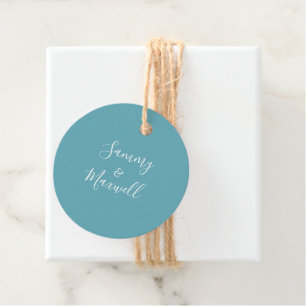Turquoise Blue Beach Wedding Favor Tags Bedankjes Labels