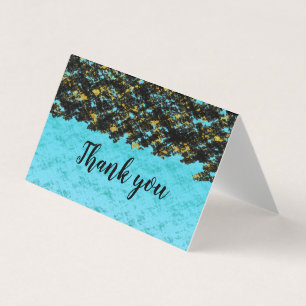 Turquoise Blue Black Gold Motifs Merci Abstrait