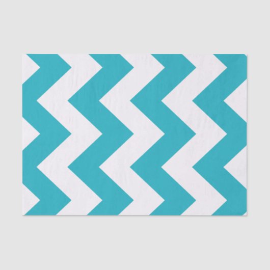 Turquoise Blue Bold Mod Chevron Tissuepapier (Voorkant)