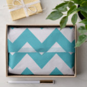Turquoise Blue Bold Mod Chevron Tissuepapier (Geschenk)
