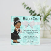 Turquoise Blue Breakfast Baby shower Kaart (Staand voorkant)