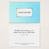 Turquoise Blue Cadecard Visitekaartje (Voorkant /achterkant)