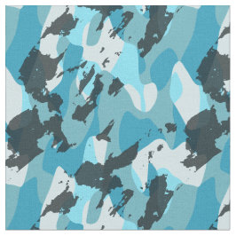 turquoise blue camo abstract stof