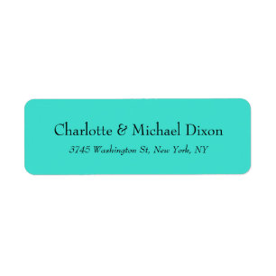 Turquoise Blue Classic stijlvol elegante familiena Etiket