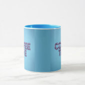 Turquoise Blue Coffee Time Purple Text Mug (Centre)
