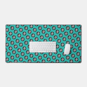 Turquoise Blue Custom Business Logo Pattern Bureaumat (Keyboard & Muis)