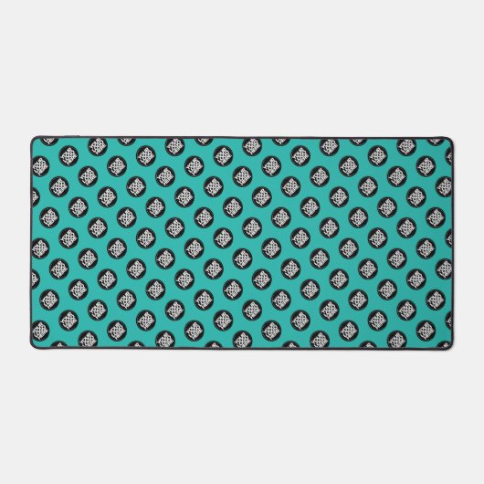 Turquoise Blue Custom Business Logo Pattern Bureaumat (Voorkant)