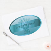 Turquoise Blue Custom Wine Étiquettes (Enveloppe)