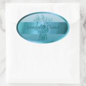 Turquoise Blue Custom Wine Étiquettes (Sac)
