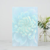 Turquoise Blue Dahlia Flower in Waterverf Briefpapier (Staand voorkant)