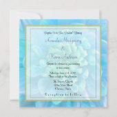 Turquoise Blue Dahlia Flower in Waterverf Wedding Kaart (Achterkant)
