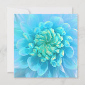 Turquoise Blue Dahlia Flower in Waterverf Wedding Kaart (Voorkant)