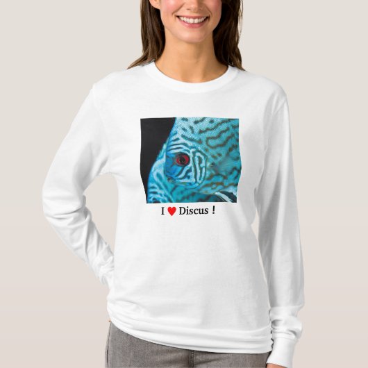 Turquoise Blue Discus T-shirt (Voorkant)