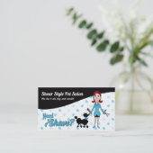 Turquoise Blue en Black Pet Groomer hebben een heb Afsprakenkaartje (Staand voorkant)