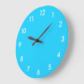 Turquoise Blue en White Large Clock Grote Klok (Hoek)