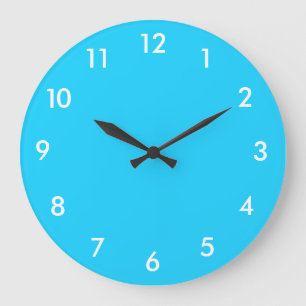 Turquoise Blue en White Large Clock Grote Klok