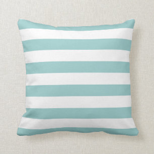 Turquoise Blue en White Stripe Pattern Kussen