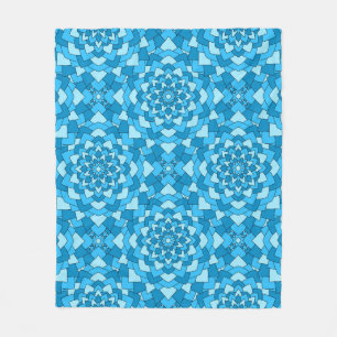 Turquoise blue florale geometrisch naadloos patroo fleece deken