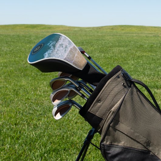 Turquoise Blue Florida Beach Custom Monogram Golfheadcover (Insitu)
