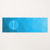 Turquoise blue geometric mesh patroon Monogram Yogamat (Voorkant (horizontaal))
