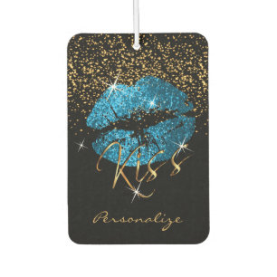Turquoise Blue Glitter Sparkle Lips Luchtverfrisser