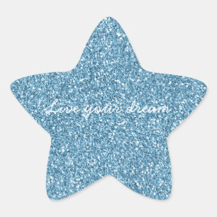Turquoise Blue Glitter Ster Sticker