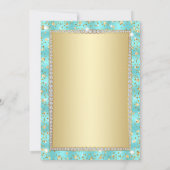 Turquoise Blue Gold 50e anniversaire Invitations (Dos)