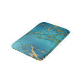 Turquoise Blue Gold Marble Stone Rock Metallic Badmat (Gekanteld)