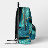 Turquoise Blue Gold Marble Turquoise Votre Nom Sac (Gauche)