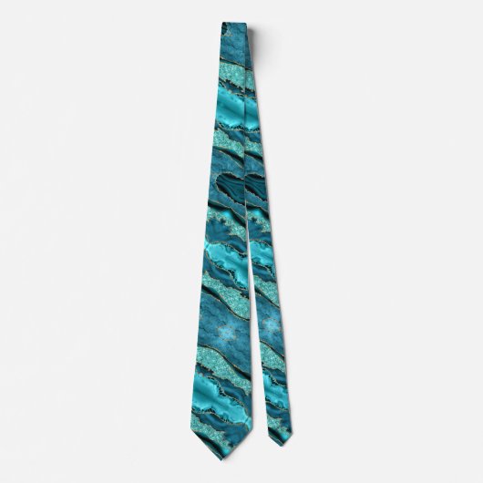 Turquoise Blue Gold Parties scintillant Cravate br (Devant)