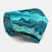 Turquoise Blue Gold Parties scintillant Cravate br (Roulé)