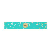 Turquoise Blue & Gold Shiny Confetti Stippen Moder Uitnodigingen Wikkel (Vlak)
