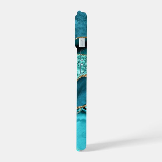 Turquoise Blue Gold Turquoise coque iphone Nom per (Côté gauche)