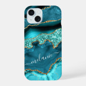Turquoise Blue Gold Turquoise coque iphone Nom per (Verso)