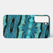 Turquoise Blue Gold Turquoise Samsung Galaxy Coque (Verso Horizontal)