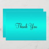 Turquoise Blue Gradient Bedankkaart (Voorkant / Achterkant)