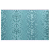 Turquoise Blue Green Damask Stof (Fat Quarter)