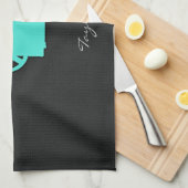 Turquoise; Blue Green Movie Camera Theedoek (Quarter Fold)