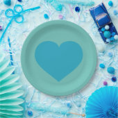 Turquoise Blue Heart Paper Bord (Feest)