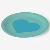 Turquoise Blue Heart Paper Bord (Gekanteld)