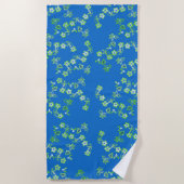 Turquoise Blue Hibiscus Print Strandlaken (Voorkant)