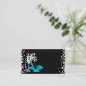 Turquoise Blue High Heel Chaussure Cartes de visit (Debout devant)